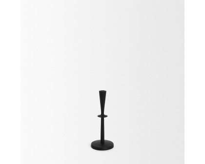 Mercana - Qwin Matte Black Cast Aluminum Candle Holder