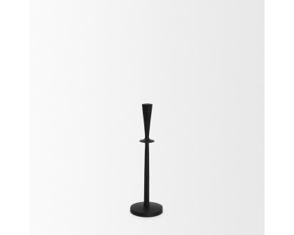 Mercana Qwin Matte Black Cast Aluminum Tall Candle Holder