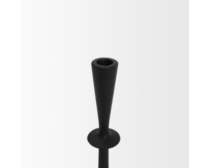 Mercana Qwin Matte Black Cast Aluminum Tall Candle Holder