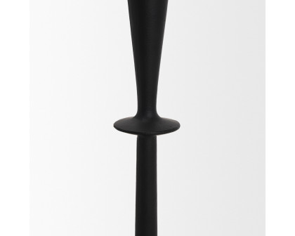 Mercana Qwin Matte Black Cast Aluminum Tall Candle Holder