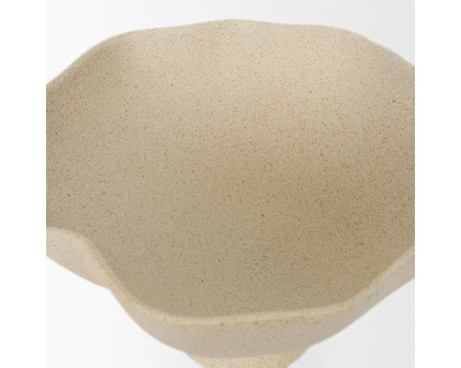 Mercana Radka Textured Metal Decorative Bowl - Beige, Small