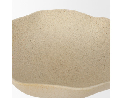 Mercana Radka Textured Metal Decorative Bowl - Beige, Large