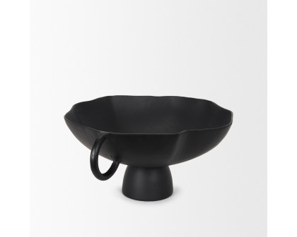 Mercana Radka Metal Decorative Bowl - Black, Large