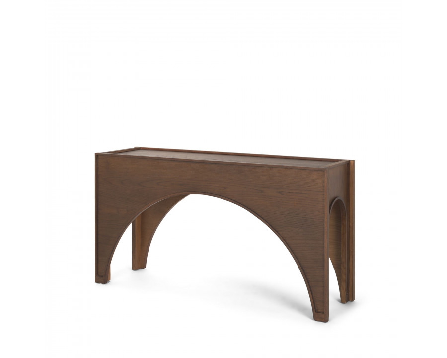 Mercana - Laraya Dark Brown Wood Arched Console Table