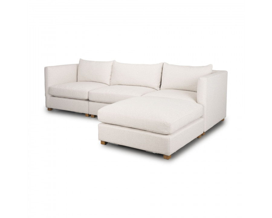 Mercana Halston 4 Piece Sectional with 1 x Ottoman - Oatmeal