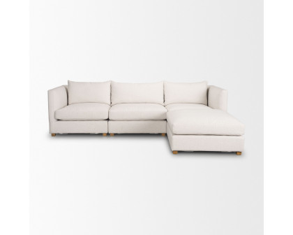 Mercana Halston 4 Piece Sectional with 1 x Ottoman - Oatmeal