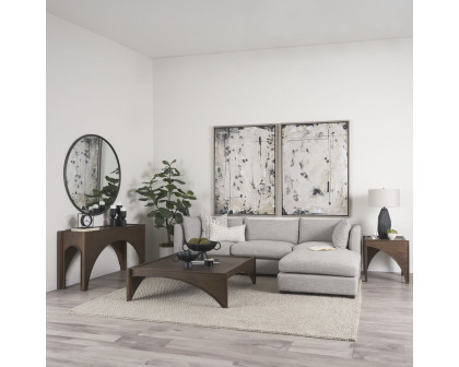 Mercana Halston 4 Piece Sectional with 1 x Ottoman - Light Gray