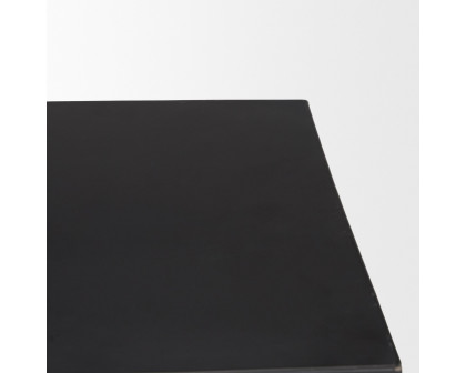 Mercana - Charles Matte Black Metal with Wood Shelf Square Accent Table