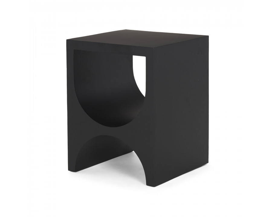 Mercana - Sobi Matte Black Square Metal Side Table