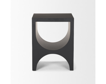 Mercana - Sobi Matte Black Square Metal Side Table