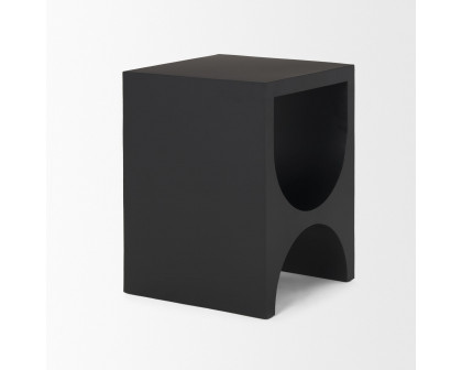 Mercana - Sobi Matte Black Square Metal Side Table