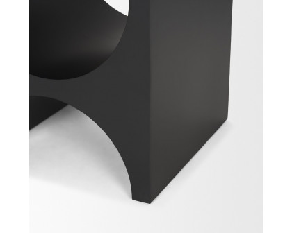 Mercana - Sobi Matte Black Square Metal Side Table