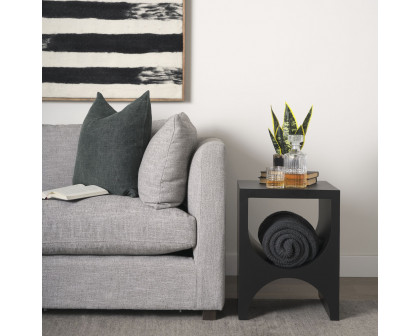 Mercana - Sobi Matte Black Square Metal Side Table