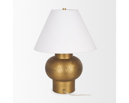 Mercana Salaah Table Lamp with Cream Shade - Gold