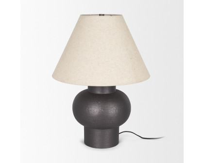 Mercana Salaah Table Lamp with Beige Shade - Black