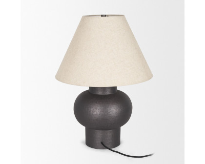 Mercana Salaah Table Lamp with Beige Shade - Black