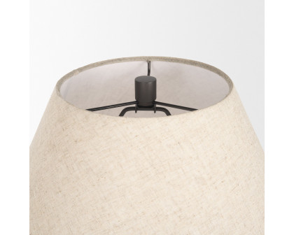 Mercana Salaah Table Lamp with Beige Shade - Black