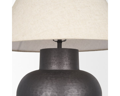 Mercana Salaah Table Lamp with Beige Shade - Black