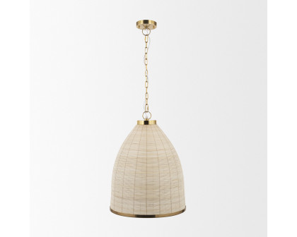 Mercana - Saliha Cane with Brass Metal Pendant Light