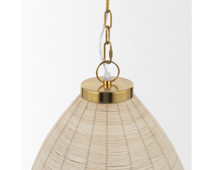 Mercana - Saliha Cane with Brass Metal Pendant Light