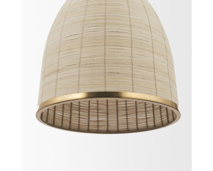 Mercana - Saliha Cane with Brass Metal Pendant Light