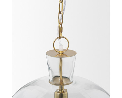 Mercana Sadah Large Pendant Light with Gold Metal - Clear, Metal