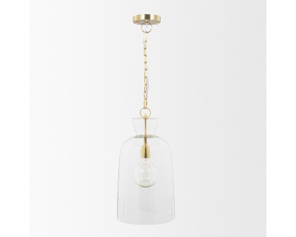 Mercana Sadah Tall Pendant Light with Gold Metal - Clear, Metal