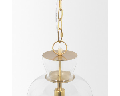 Mercana Sadah Tall Pendant Light with Gold Metal - Clear, Metal