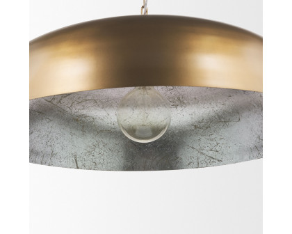 Mercana Sanne Wide Pendant Light with Silver Foil - Gold, Metal