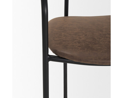 Mercana Parker Dining Chair with Black Metal - Brown/Black