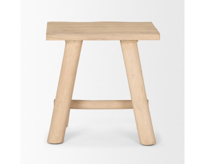 Mercana - Sekou Light Brown Short Wooden Craftsman Stool