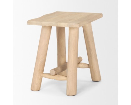 Mercana - Sekou Light Brown Short Wooden Craftsman Stool