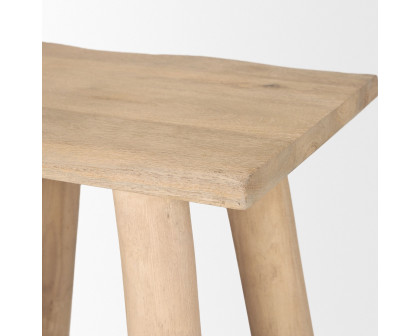 Mercana - Sekou Light Brown Short Wooden Craftsman Stool