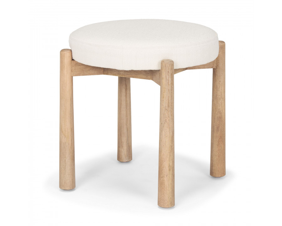 Mercana - Shaiden Counter Stool with Cream Fabric in Brown, Wood