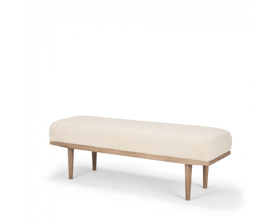 Mercana Shae Bench with Oatmeal Fabric - Cream