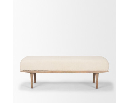 Mercana Shae Bench with Oatmeal Fabric - Cream