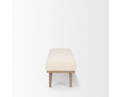 Mercana Shae Bench with Oatmeal Fabric - Cream