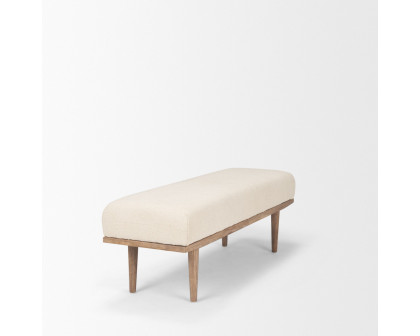 Mercana Shae Bench with Oatmeal Fabric - Cream