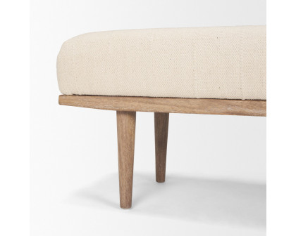 Mercana Shae Bench with Oatmeal Fabric - Cream