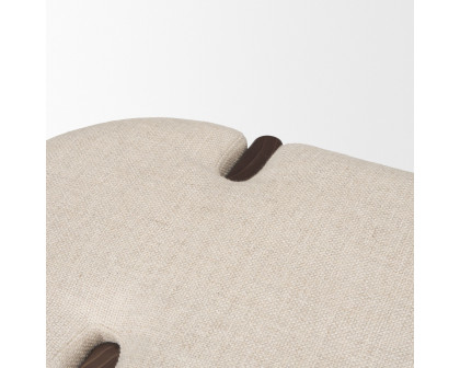 Mercana Sohan Bench with Oatmeal Fabric - Dark Brown