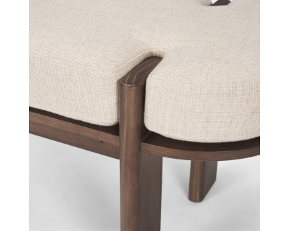 Mercana Sohan Bench with Oatmeal Fabric - Dark Brown