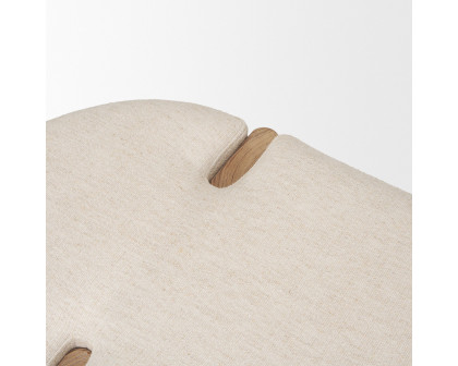 Mercana Sohan Bench with Oatmeal Fabric - Light Brown