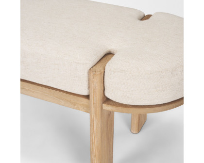 Mercana Sohan Bench with Oatmeal Fabric - Light Brown