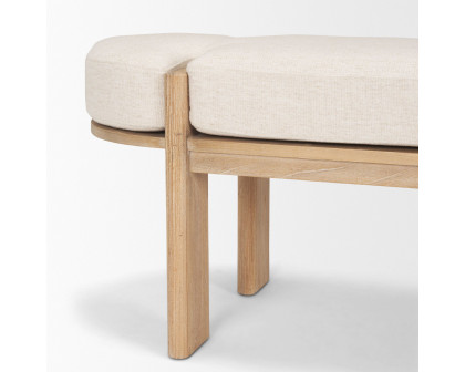 Mercana Sohan Bench with Oatmeal Fabric - Light Brown