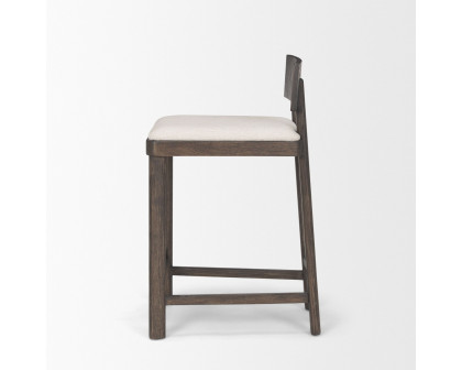 Mercana - Soren Counter Stool with Oatmeal Fabric in Dark Brown, Wood