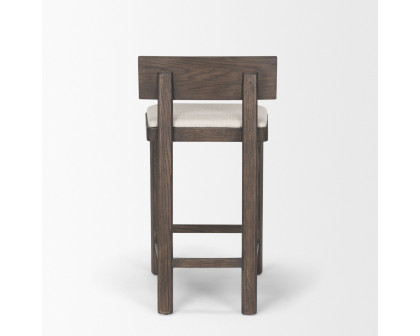 Mercana - Soren Counter Stool with Oatmeal Fabric in Dark Brown, Wood