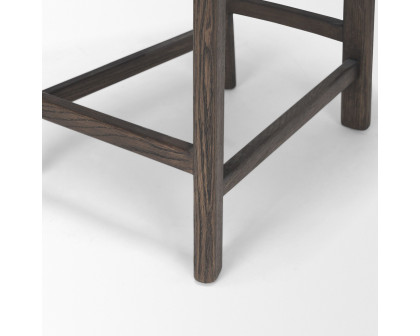 Mercana - Soren Counter Stool with Oatmeal Fabric in Dark Brown, Wood