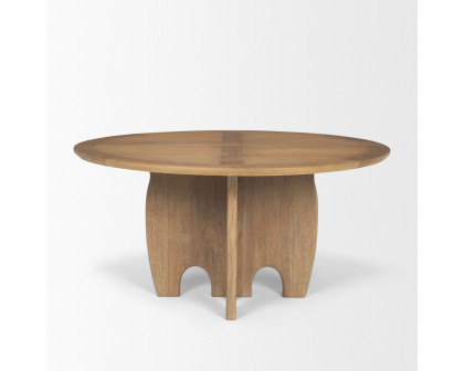 Mercana - Sonomi Round Dining Table with Oak Tabletop in Brown, Wood