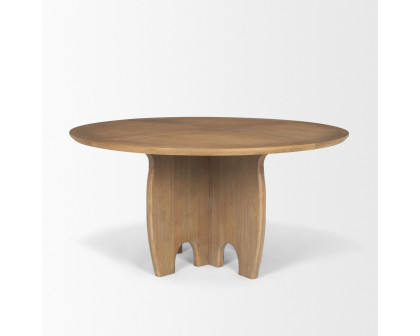 Mercana - Sonomi Round Dining Table with Oak Tabletop in Brown, Wood