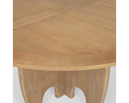 Mercana - Sonomi Round Dining Table with Oak Tabletop in Brown, Wood